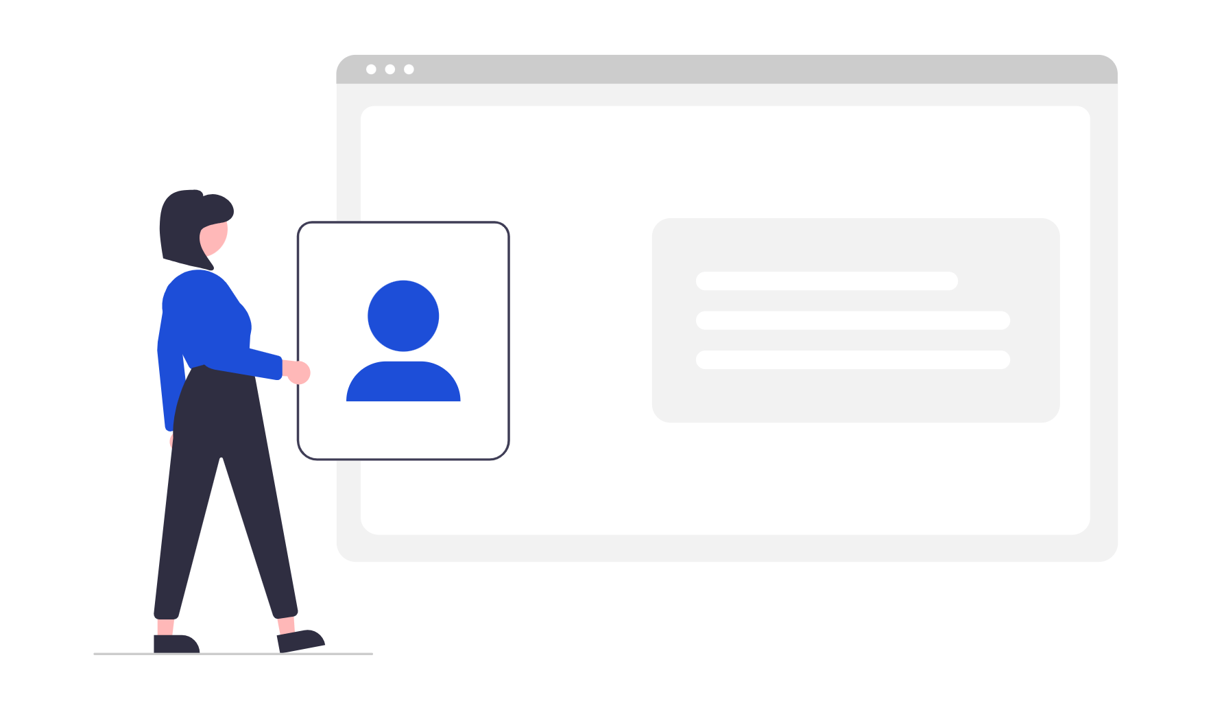one-page-website-build Graphic showing a one page website design.
